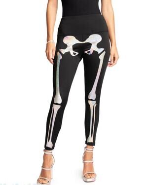 Tipsy Elves Shimmer Skeleton High Waisted Leggings Size Small